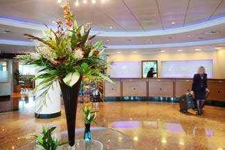 Reception area at the Arora International Hotel near Heathrow Airport