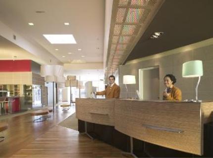 Reception desk at the London City Airport Novotel Excel Hotel