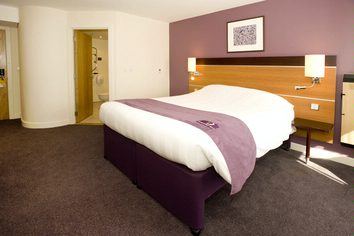 Guest room at the Dublin Airport Premier Inn