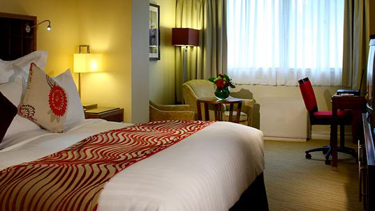 Bedroom at the Edinburgh Airport Marriott Hotel