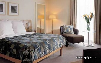 Guest room at the Hilton Gatwick Hotel