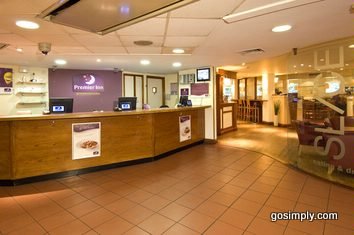 Reception area at the Gatwick Premier Inn Central