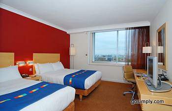 Guest room at the Heathrow Park Inn