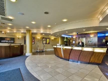 Reception area at the Liverpool Airport Crowne Plaza Hotel