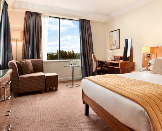 Double bedroom at the Dublin Airport Hilton Hotel