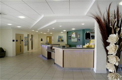 Reception area at the Express by Holiday Inn near Cardiff Airport