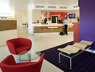 Birmingham Airport Ibis Hotel lobby and reception area